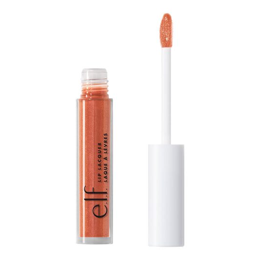 e.l.f. Lip Lacquer, Nourishing, Non-Sticky Ultra-Shine Lip Gloss With Sheer Color, Infused With Vitamins A & E, Vegan & Cruelty-Free, Mauve Glitz