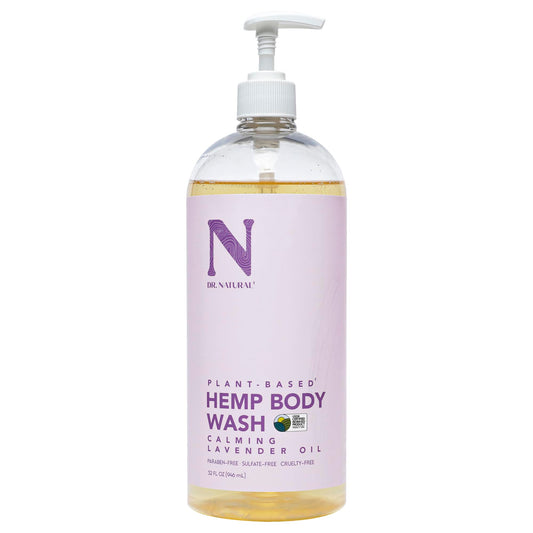Dr. Natural Hemp Body Wash, Lavender, 32 Oz - Pure Plant-Based Body Wash - Deep Cleansing And Moisturizing With Organic Shea But