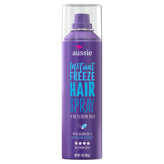 Aussie Instant Freeze With Jojoba Oil & Sea Kelp Hairspray, 7.0 Oz, 7 Fl Oz