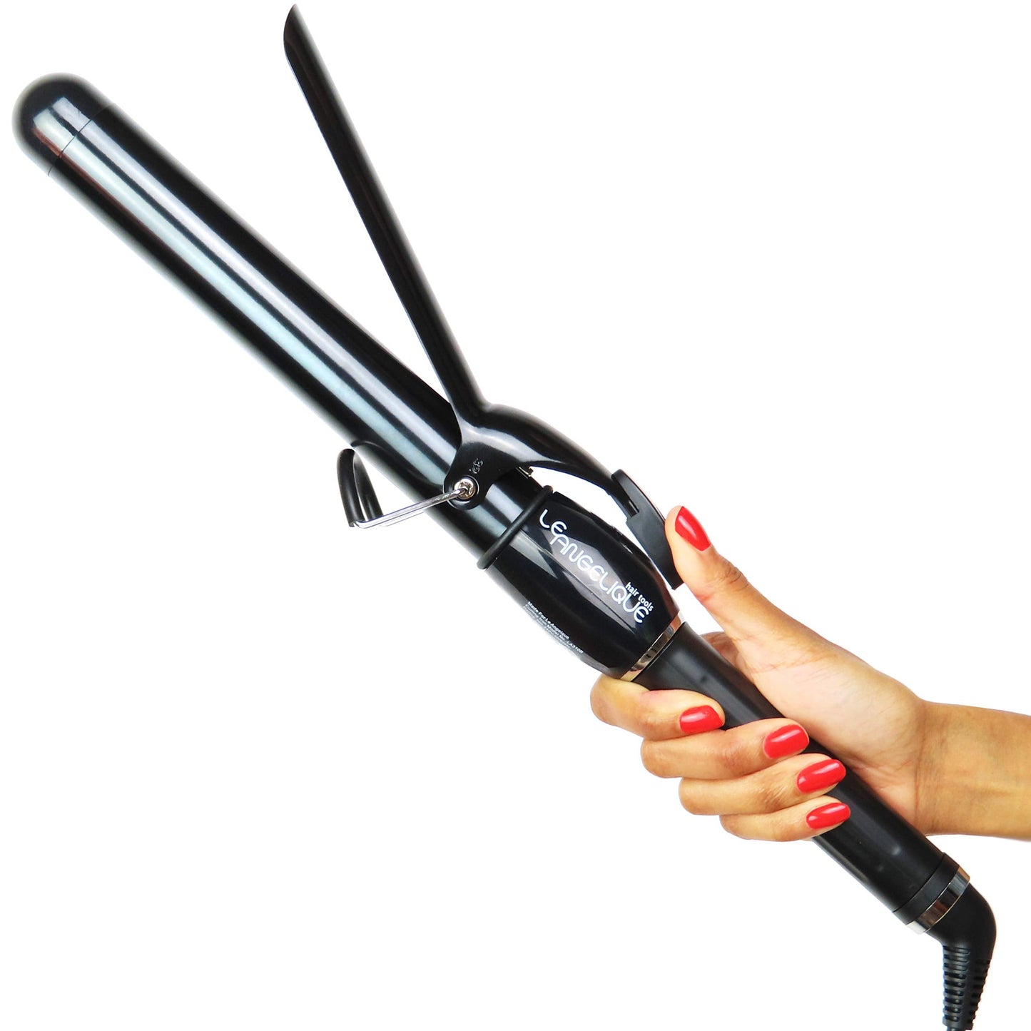 Le Angelique 1.25 Inch Curling Iron with Clip - Professional 8'' Extra Large Barrel for Big Long Hair | 1 1/4'' 32mm Wide Thick