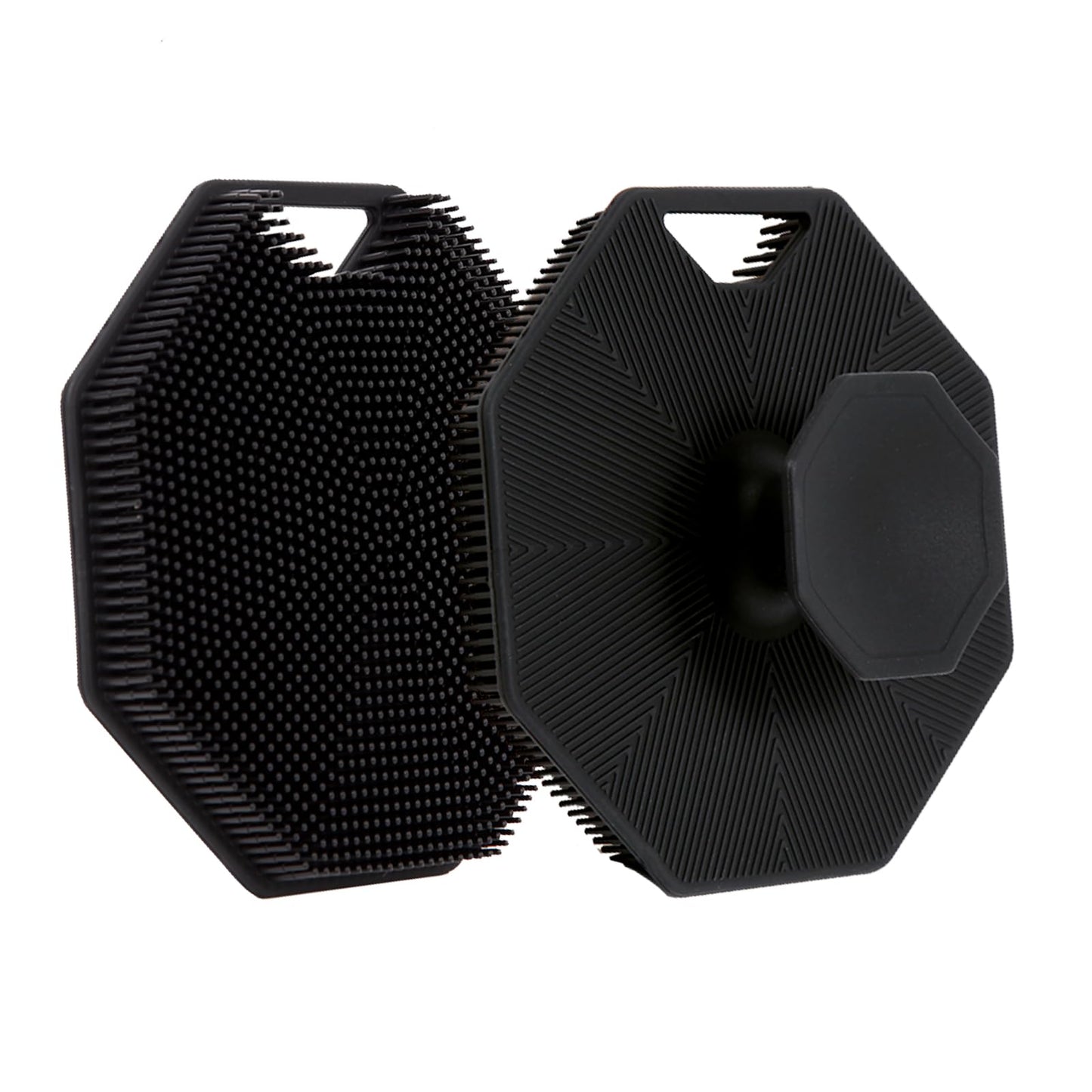 2Pack Silicone Body Scrubber, Qewro Body Buffer Exfoliating Brush With Silicone Loofah, Scalp Exfoliator Hair Shampoo Skin Clean