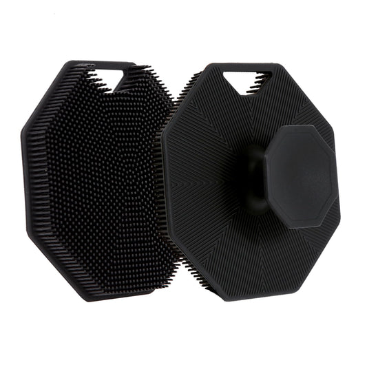 2Pack Silicone Body Scrubber, Qewro Body Buffer Exfoliating Brush With Silicone Loofah, Scalp Exfoliator Hair Shampoo Skin Clean