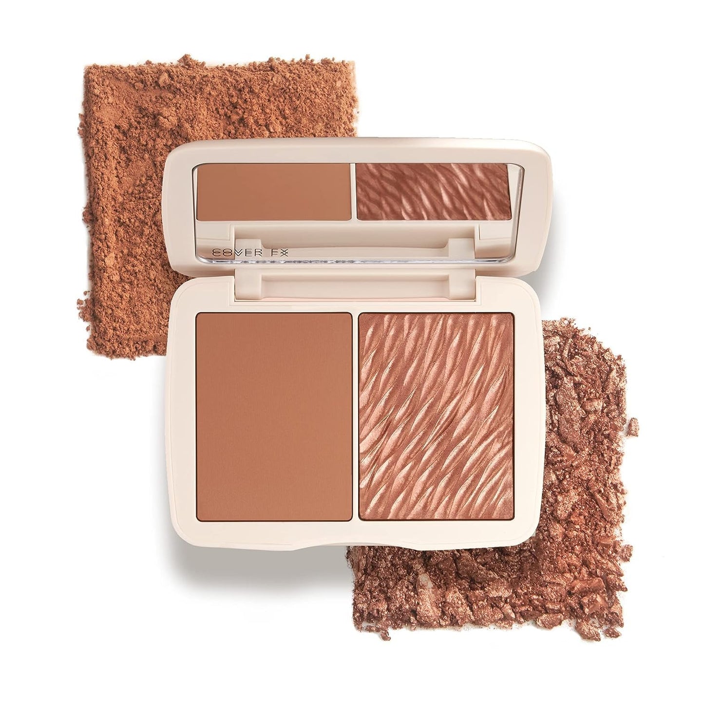 COVER FX Monochromatic Powder Bronzer Duo - Sunkissed Bronze - Soft Matte + Luminous Shimmer Finish - Create Custom, High Impact