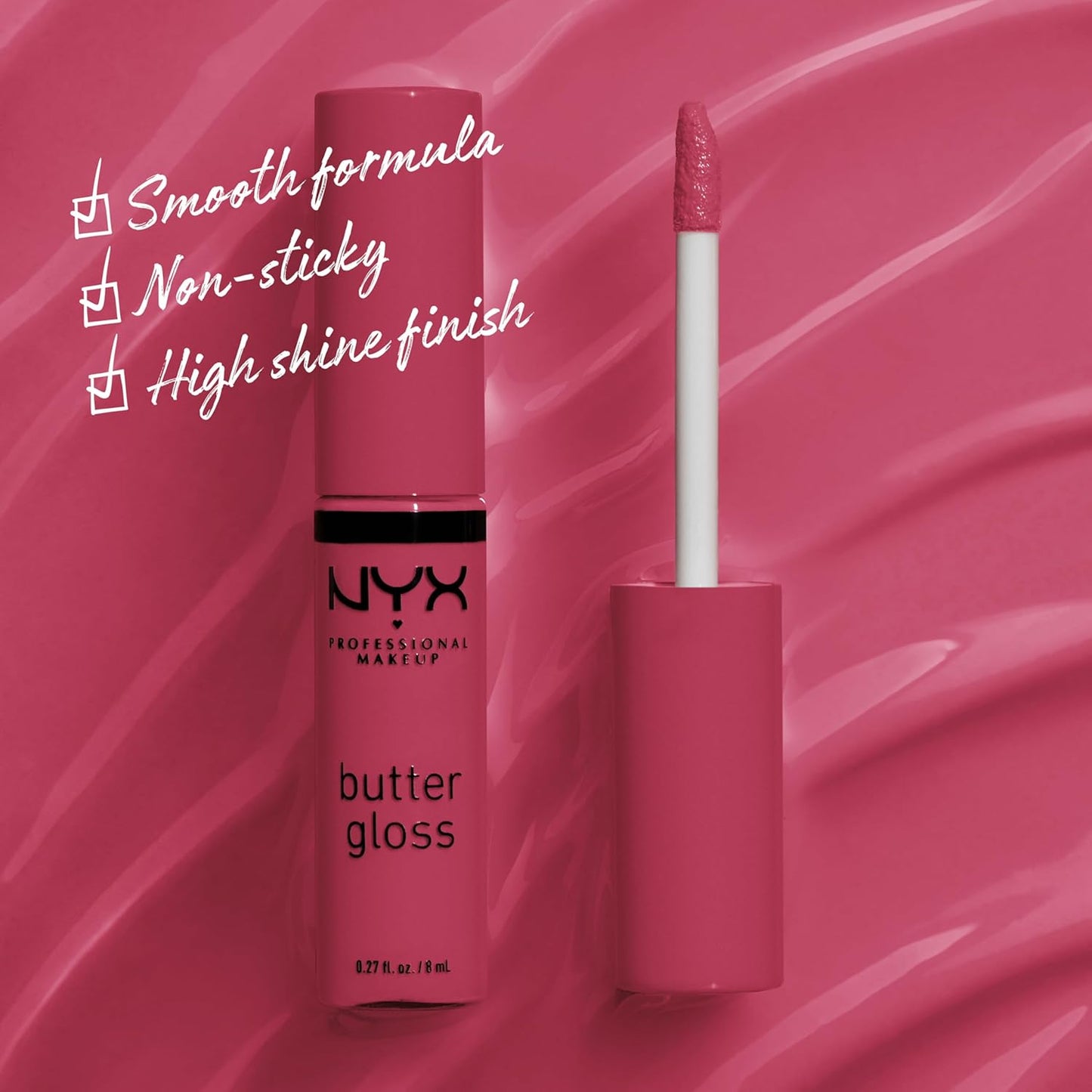 NYX Butter Gloss | Non-Sticky Lip Gloss for Women - Strawberry Cheesecake