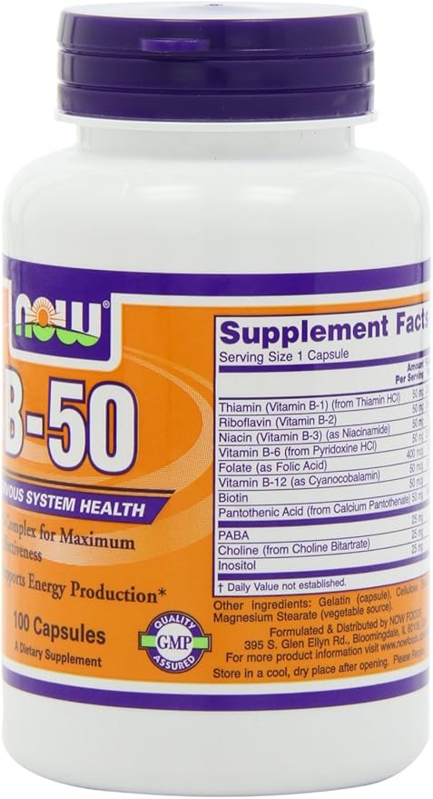 NOW B-50 Capsules, 100 Capsules (Pack of 2)