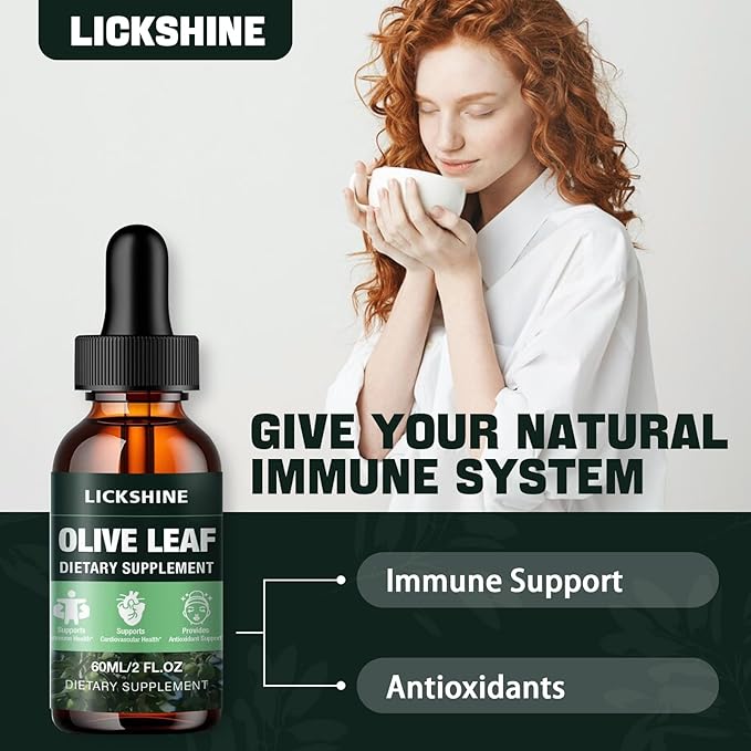 1 Pack 1000MG Olive Leaf Liquid Extract - Organic Olive Leaf Drops Supplement Tincture for Better Absorption - Immune & Heart Support Gluten-Free, Non-GMO, Vegan, 2 Fl Oz