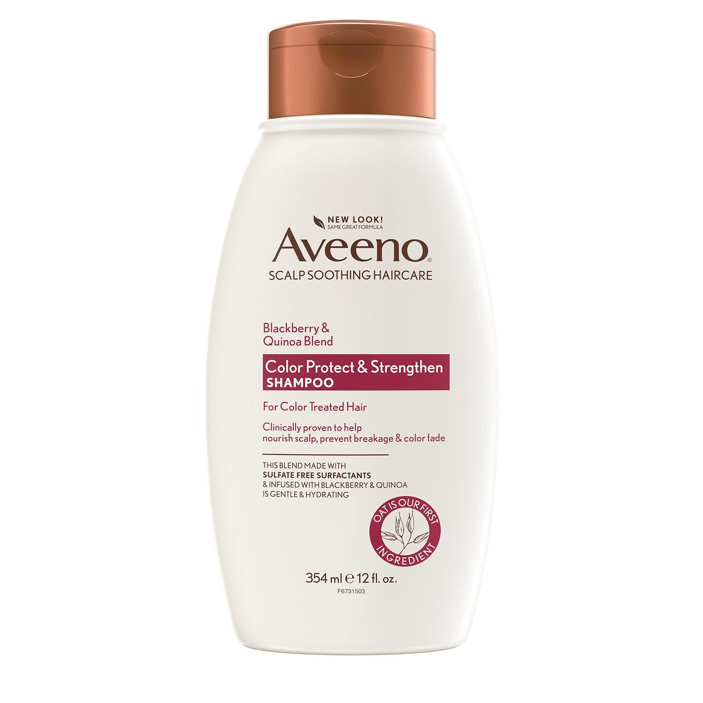 Ogx Aveeno Color Protect Strengthen+ Blackberry Quinoa Shampoo, Fresh, 12 Fl Oz