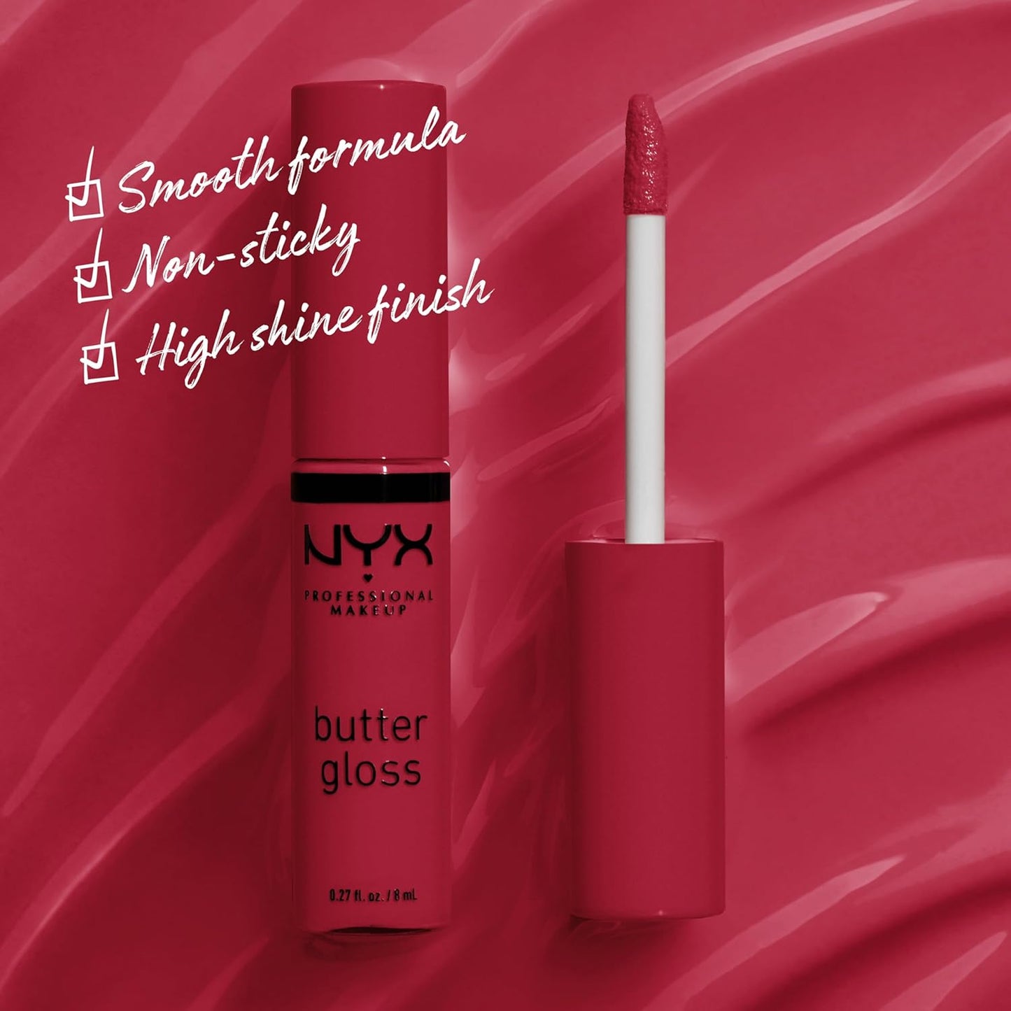 NYX Butter Gloss | Non-Sticky Deep Red Lip Gloss for All Skin Tones