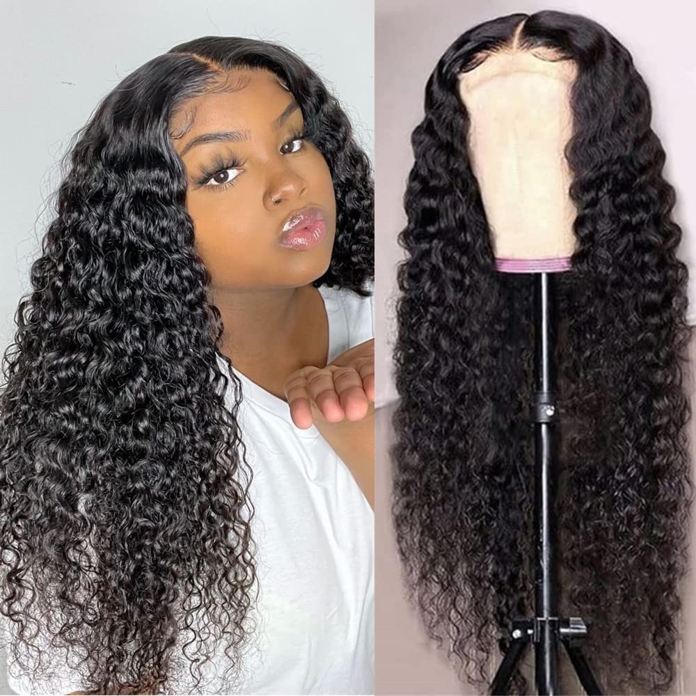Deep Wave Lace Front Wigs Human Hair Wigs For Black Women 150% Density 4X4 Hd Transparent Lace Closure Human Hair Wigs For Black