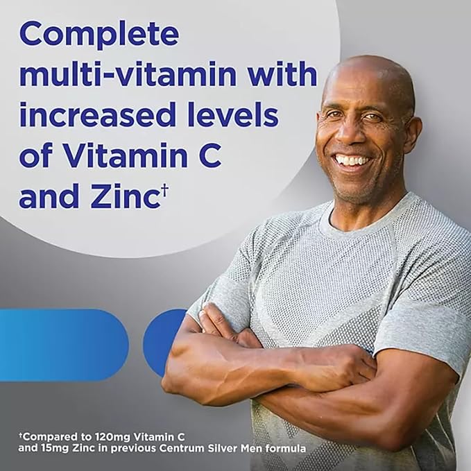 Centrum Silver Men 50 Plus Vitamins, Multivitamin Supplement, 200 Tablet (Pack of 1)