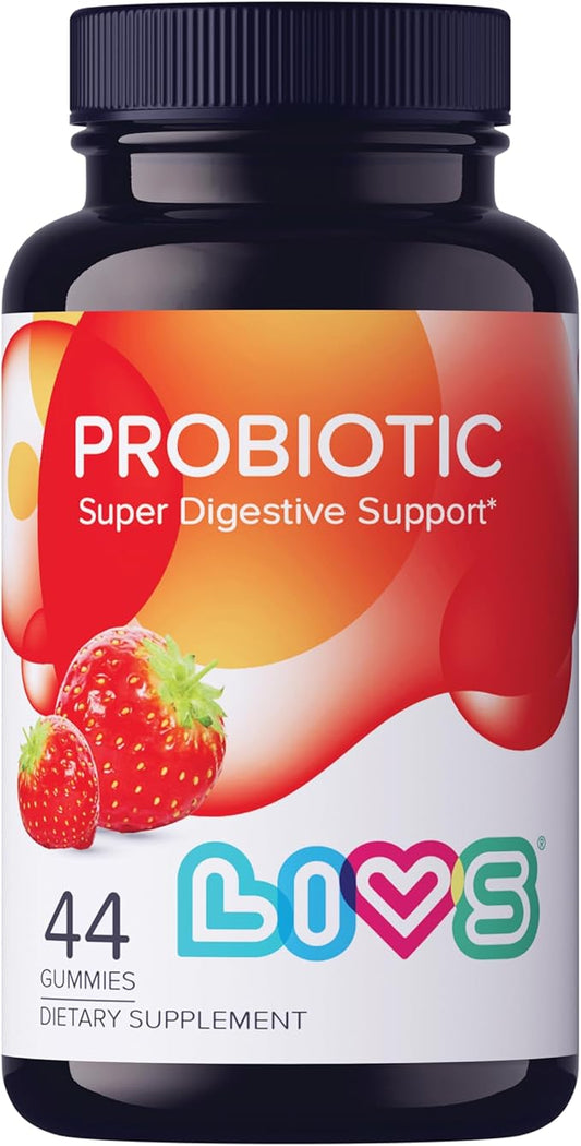 Probiotic Gummies for Women and Men | 5 Billion CFUS, Gummy Vitamin for Digestive Gut Health, No Artificial Flavors, Strawberry Flavor, 44 Count