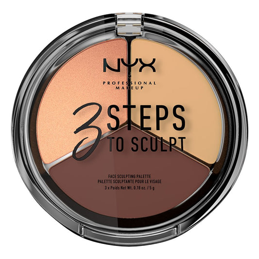 Nyx Professional Makeup 3 Steps To Sculpt, Face Sculpting Contour Palette - Medium
