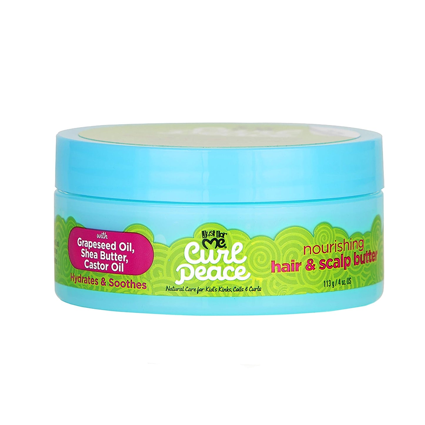 Just For Me Curl Peace Nourishing Hair & Scalp Butter - Hydrates & Soothes, Contains Grapeseed Oil, Shea Butter, Castor Oil, Pre