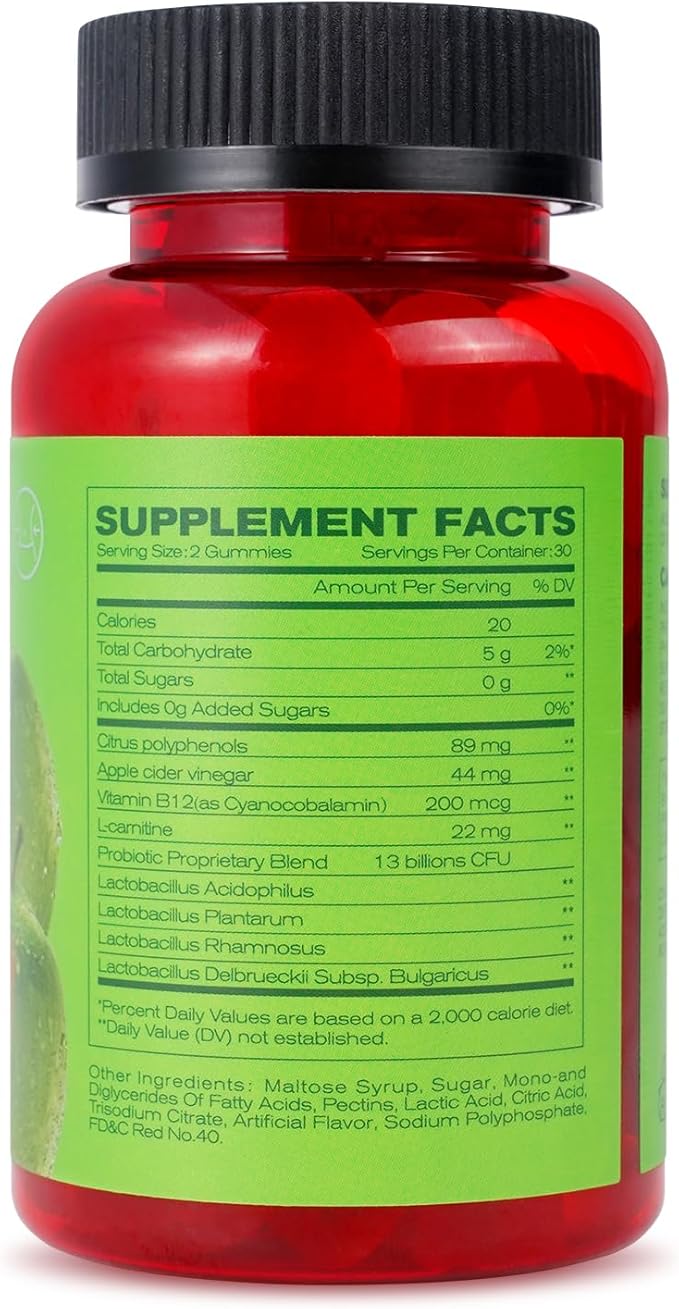Apple Cider Vinegar Gummies B12 Multivitamin,ACV Supplement Gummy Vitamins,Vegetarian Supplement for Women & Men,Non GMO,Support Normal Energy Levels & Gut Health 60 Gummies (30)