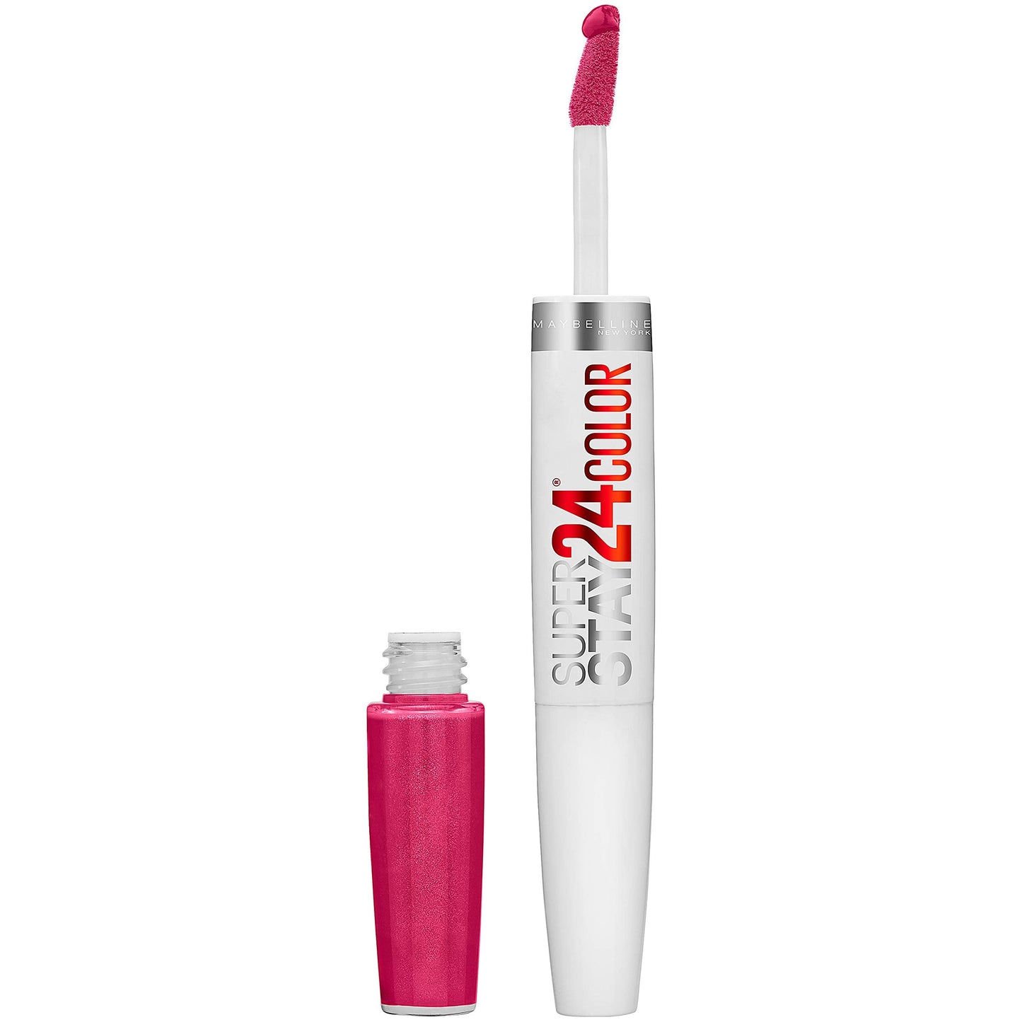 Maybelline Super Stay 24, 2-Step Liquid Lipstick Makeup, Long Lasting Highly Pigmented Color With Moisturizing Balm, 24/7 Fuchsi