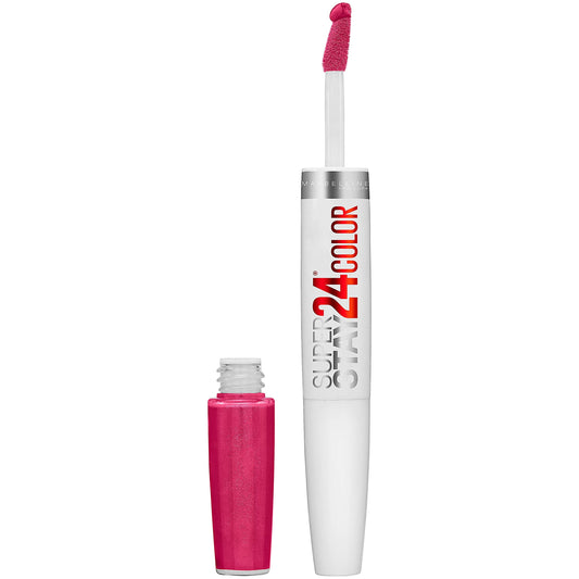 Maybelline Super Stay 24, 2-Step Liquid Lipstick Makeup, Long Lasting Highly Pigmented Color With Moisturizing Balm, 24/7 Fuchsi