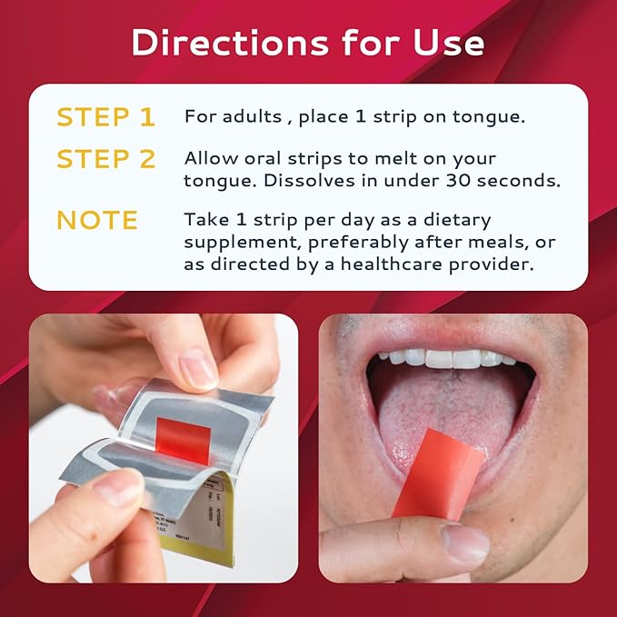 Vitamin B12 Strips 100 Pack | Easy Oral Dissolvable Mint Flavored Strips | 1500 mcg Strips | Vit B12 Dissolve under Tongue | Methylcobalamin B-12 Vitamin Formula | Vegan Friendly & Gluten Free