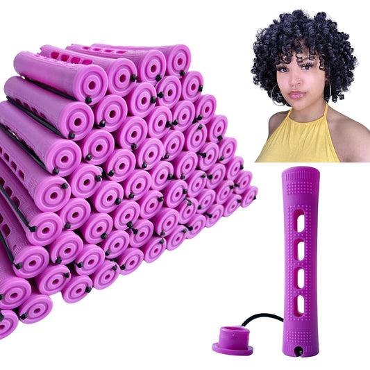 Perm Rods for Natural Hair, 60 pcs Medium Size Hair Rollers for Long Short Hair Styling Tool Hair Curlers