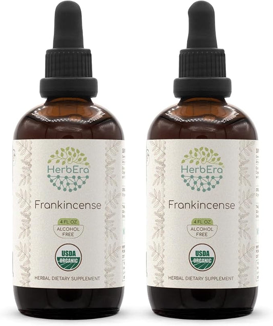 Frankincense B120 USDA Organic Tincture | Alcohol-Free Extract, High-Potency Herbal Drops, Immune System, Positive Mood | Certified Organic Frankincense Dried Resin (2x4 fl oz)
