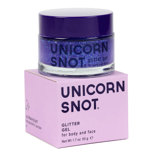 Unicorn Snot Face & Body Glitter - Cosmetic-Grade Holographic Glitter Gel - Makeup for Festivals, Raves, Anime Cosplay - Safe for Face, Easy Application & Removal, 1.7oz Purple (Ultraviolet)