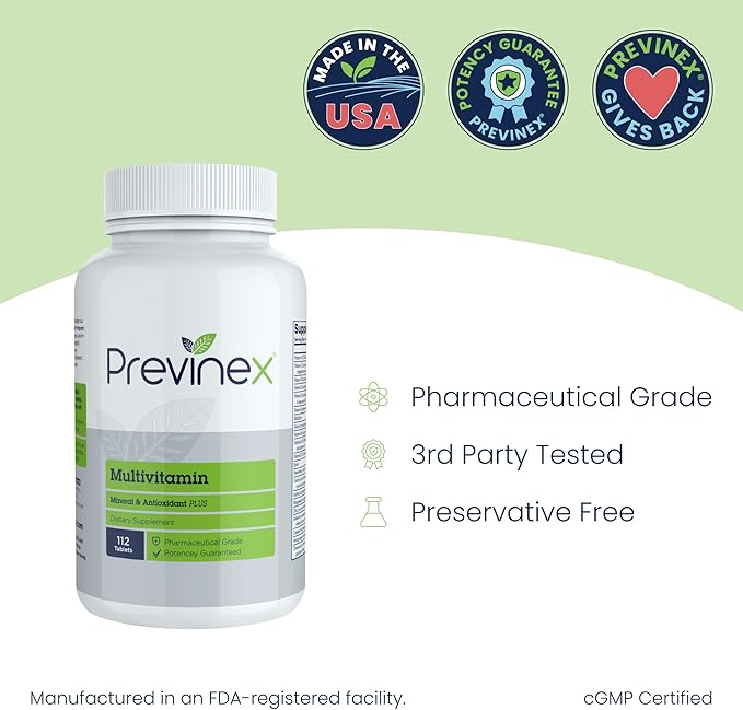 Multivitamin, Mineral & Antioxidant Plus - Multivitamin for Men & Women with Vital Nutrients, Vitamin C & Vitamin D & Vitamin E, 112 Tablets