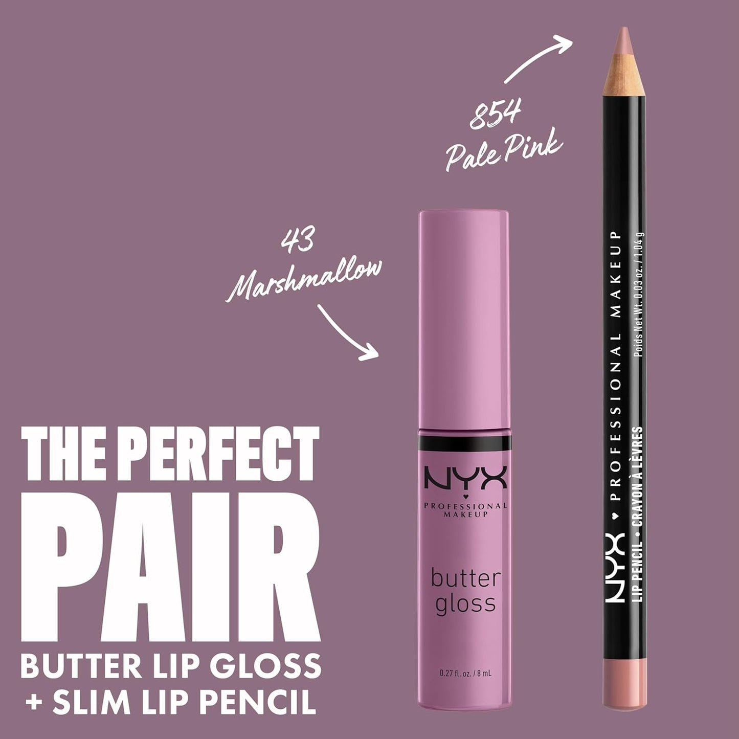 NYX Butter Gloss | Non-Sticky Lip Gloss for Women - Marshmallow (Muted Lilac)