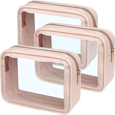 PACKISM TSA Approved Toiletry Bag - Upgrade Color-Edged Clear Makeup Bags, Bags For Traveling Fits Various Storage Needs