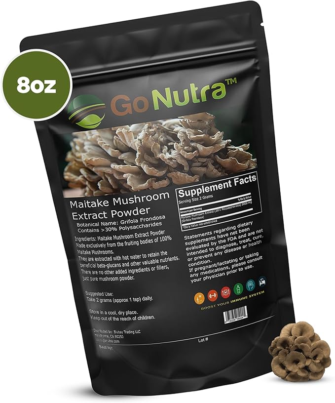 Maitake Mushroom Extract Powder 8 oz | 10:1 Extract Strength | Mushroom Supplement 30% Polysaccharides | Maitake Powder King of Mushrooms