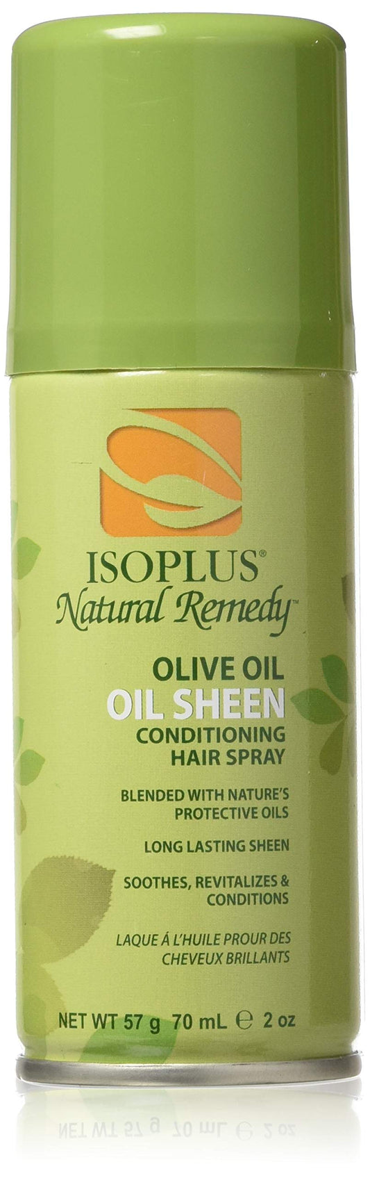 Isoplus Natural Remedy Olive Oil Sheen Conditioning Hair Spray, 2 Oz