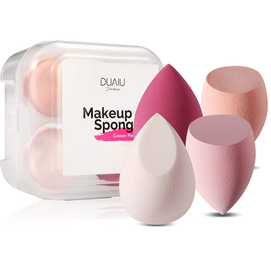 Duaiu 4 Pcs Makeup Sponge Set Blender Beauty Foundation Blending Sponge, Flawless For Liquid, Cream, And Powder, Multi-Colored M