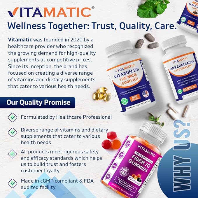 Vitamatic Folic Acid 800 mcg - 500 Vegetarian Tablets - Vitamin B9