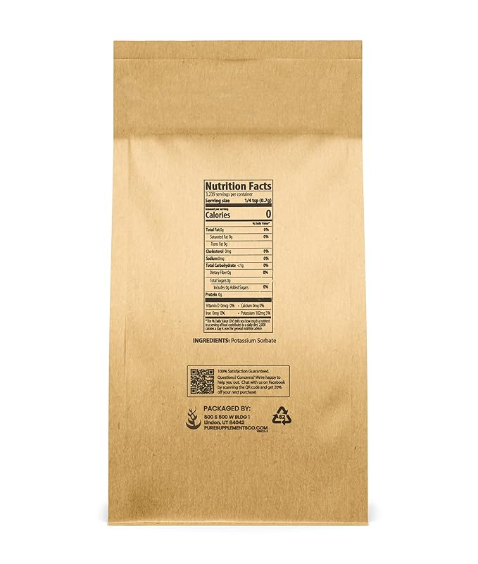 Pure Original Ingredients Potassium Sorbate (5 lb) Homebrewing & Winemaking, Food Grade Additive & Preservative