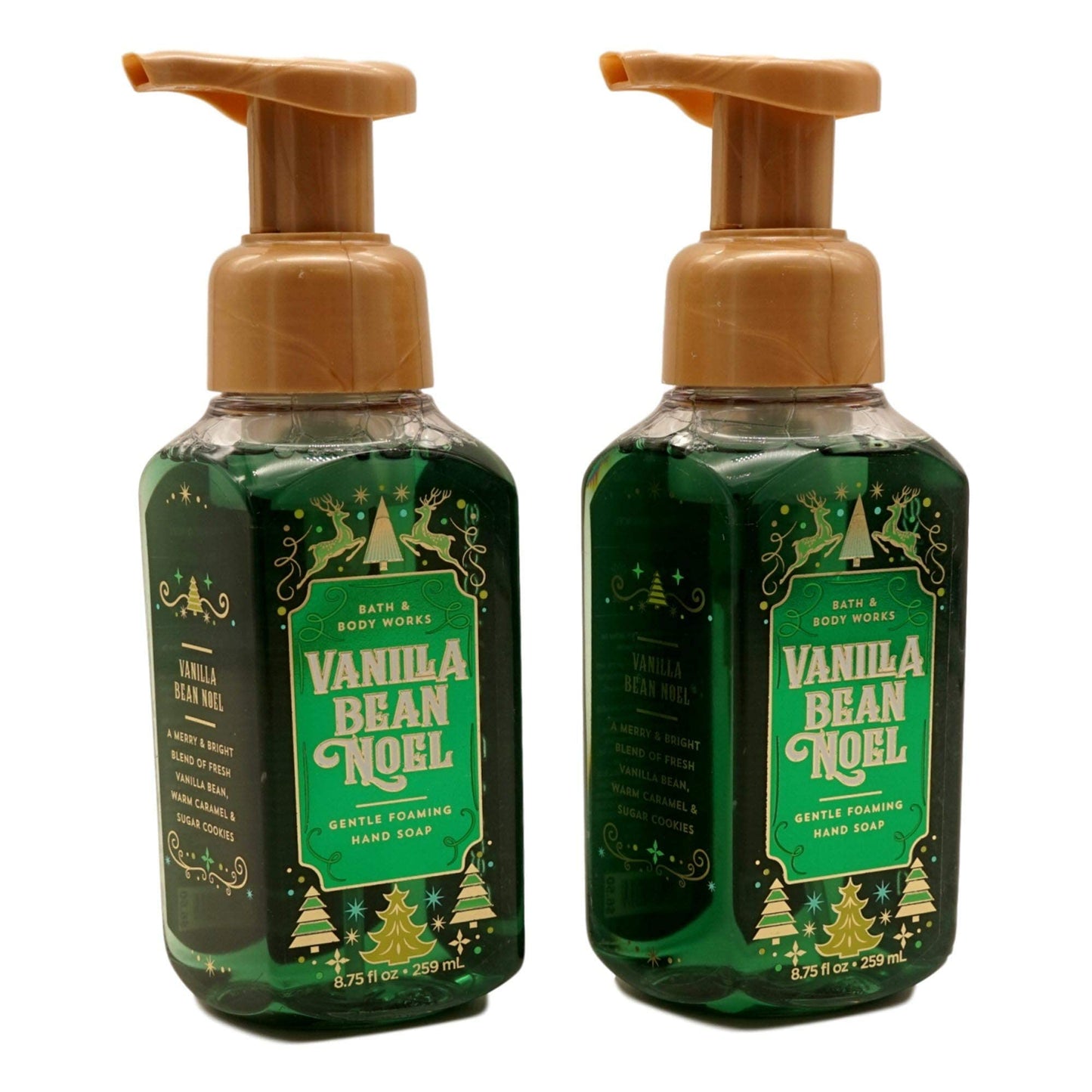 Bath & Body Works Vanilla Bean Noel Gentle Foaming Hand Soap (Pack Of 2) 8.75 Oz Each - Packaging Design Varies