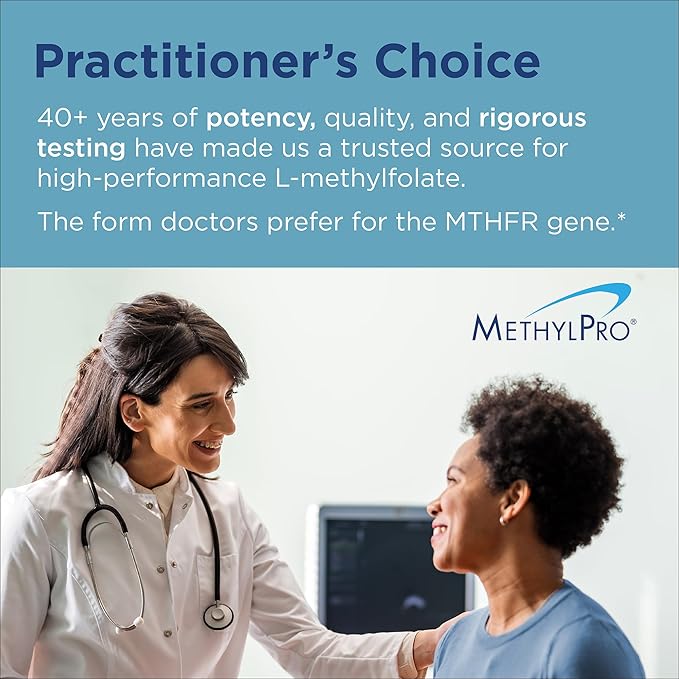 MethylPro 7.5mg L-Methylfolate - Professional Strength Active Methyl Folate Supplement for Brain Support & Balanced Mood - Gluten-Free Cognitive Supplement with No Fillers (30 Capsules)