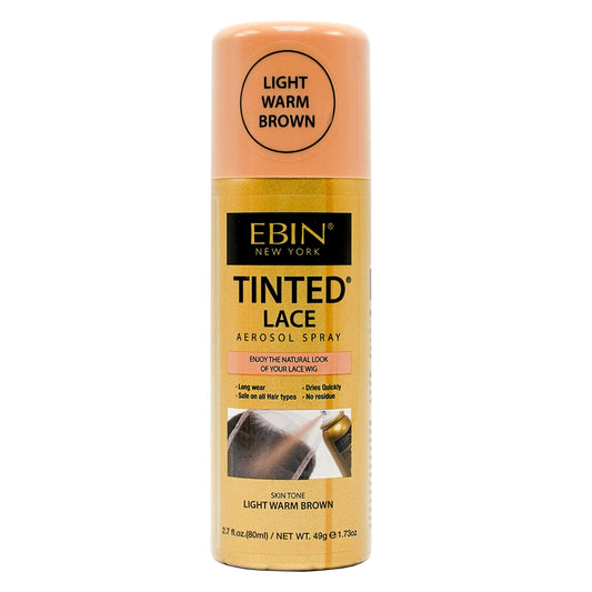Ebin New York Tinted Lace Aerosol Spray - Light Warm Brown 2.7Oz/ 80Ml, Quick Dry, Water Resistant, No Residue, Water Resistant,