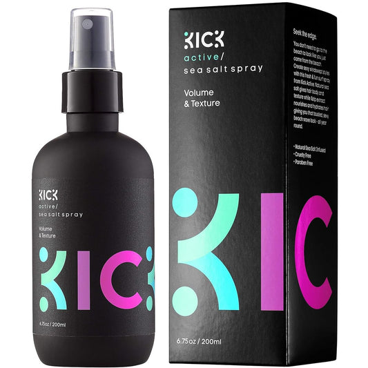 Kick Sea Salt Spray For Hair Men - Beachy Waves And Surfer Hair Style - Salt Water Spray For Hair - Natural Texturizing And Volu