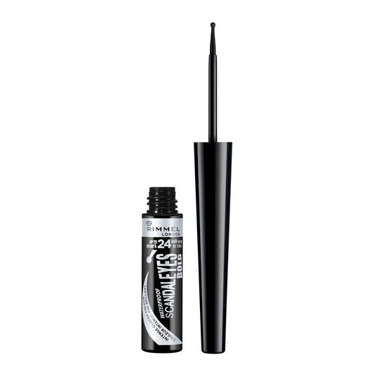 Rimmel London Scandaleyes Bold Liquid Eyeliner, Long-Wearing, Easy Removal, Intense Color, 001, Black, 0.08Oz