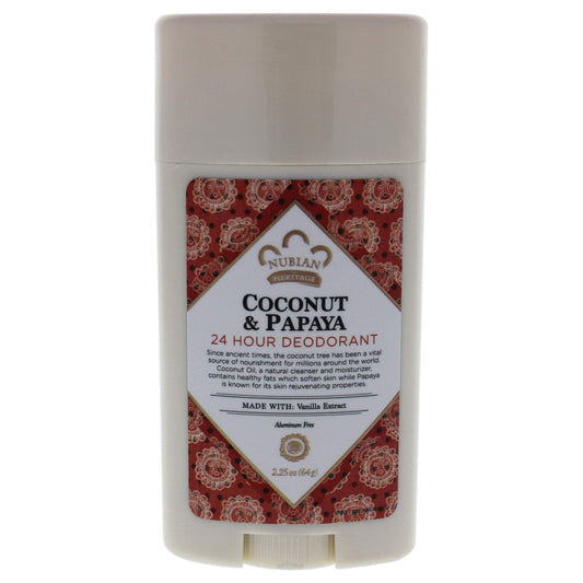 Nubian Heritage 24 Hour Deodorant, Coconut/Papaya With Vanilla Oil,2.25 Ounces