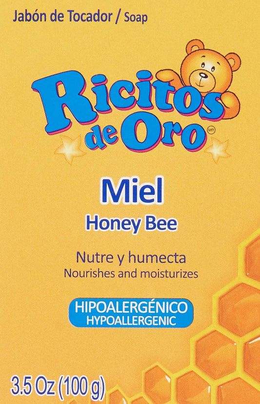 Miel Ricitos De Oro Hand Soap | Hypoallergenic Bar Soap For Baby, Honey Moisturizing Bath Soap; 3.5 Ounces