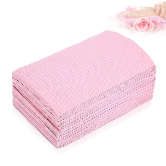 125Pcs Nail Art Table Mat, Pink Disposable Waterproof Nail Paper Towels Dental Bibs Tattoo Supplies For Manicure, Nail Salon, Be