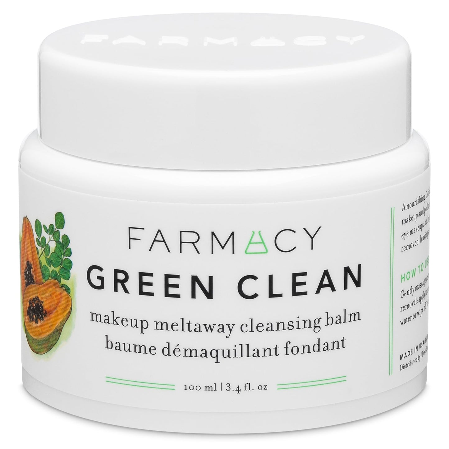 Farmacy Natural Cleansing Balm - Green Clean Makeup Remover Balm - Effortlessly Removes Makeup & SPF - 100ml Makeup Cleansing Ba