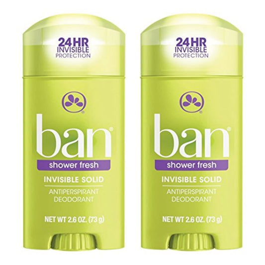 Ban Deodorant 2.6 Ounce Invisible Solid Shower Fresh (76Ml) (2 Pack)
