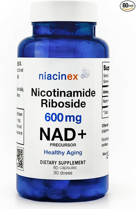 Nicotinamide Riboside 600mg NAD+ Precursor Supplement, 60 Capsules for Healthy Aging, Energy Metabolism, Cellular Health