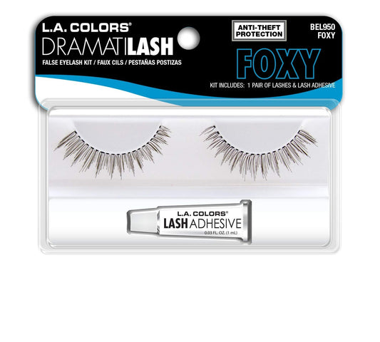 L.A. Colors False Eyelash Kit With Glue, Foxy, 1 Fluid Ounce