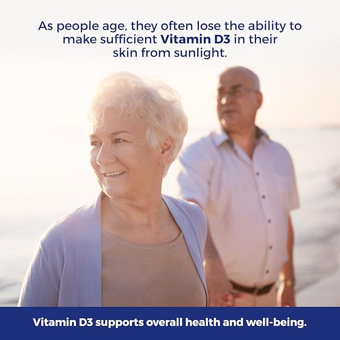 Vitamin D3 5000 IU - 3 Month Supply for Healthy Muscle and Joint Function, Non-GMO, Gluten Free, Vegan Vitamin D Capsules for Healthy Aging, 90 Count