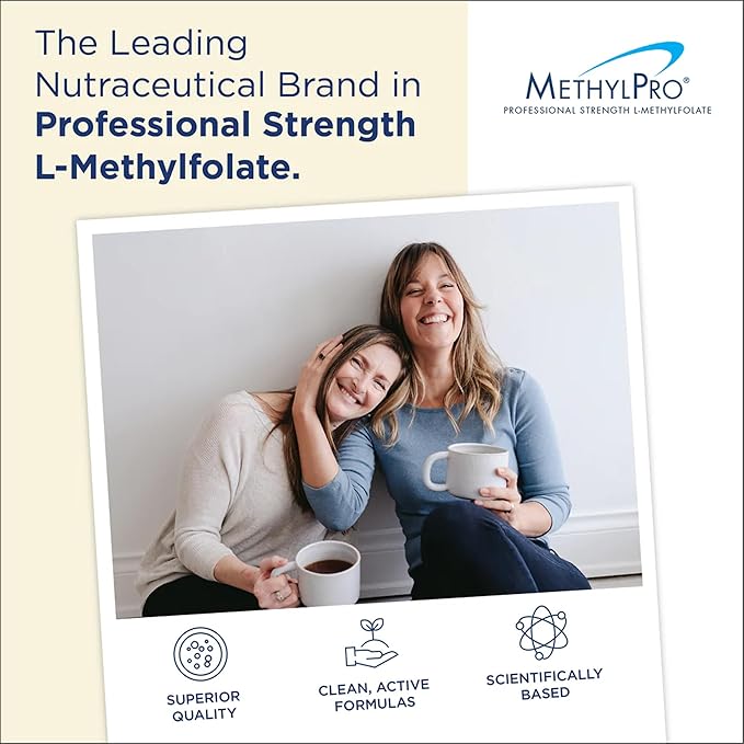 MethylPro 7.5mg L-Methylfolate - Professional Strength Active Methyl Folate Supplement for Brain Support & Balanced Mood - Gluten-Free Cognitive Supplement with No Fillers (30 Capsules)