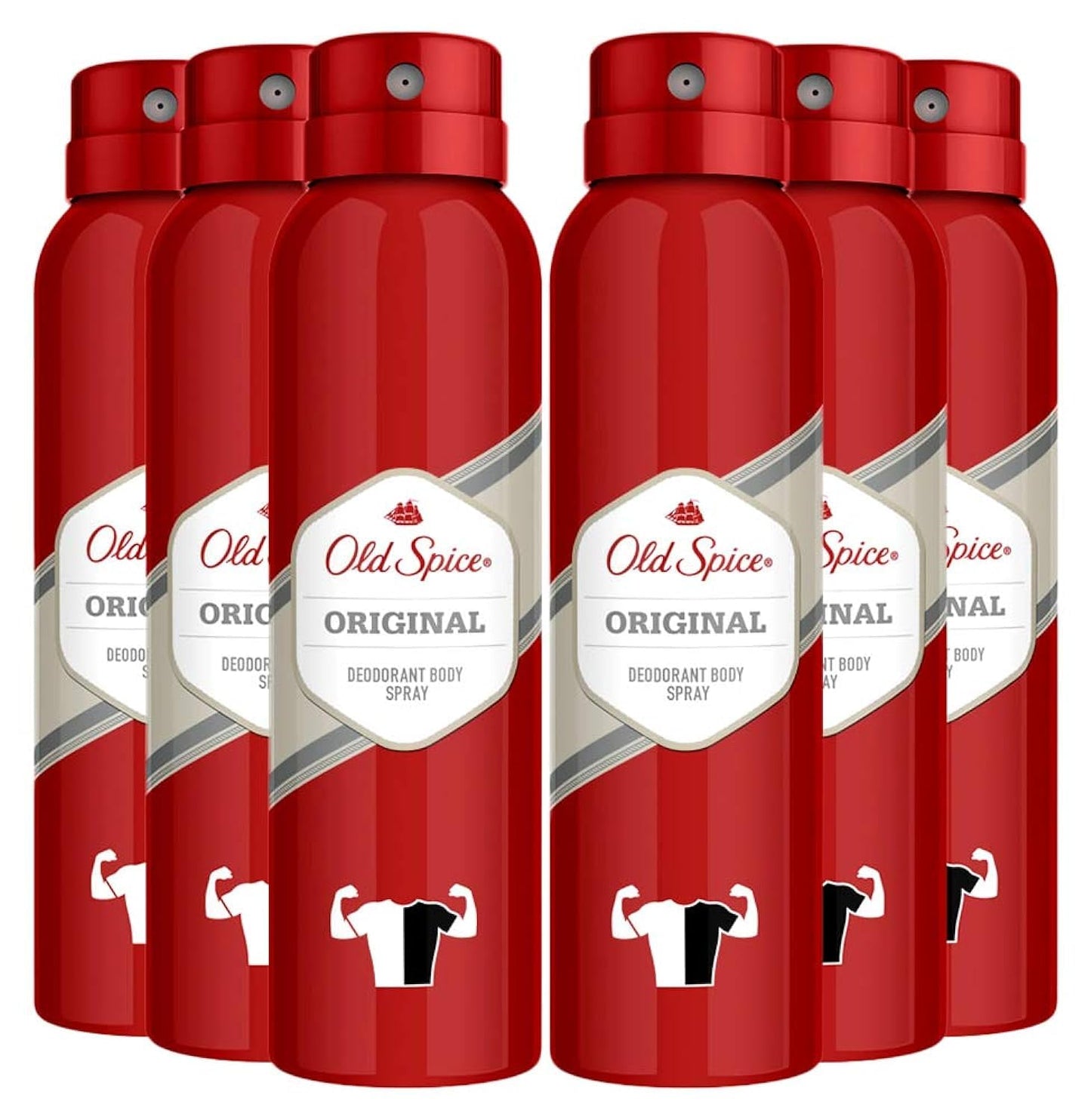 Old Spice Deodorant Body Spray, Original Scent, 5.1 Oz. (Pack Of 6)