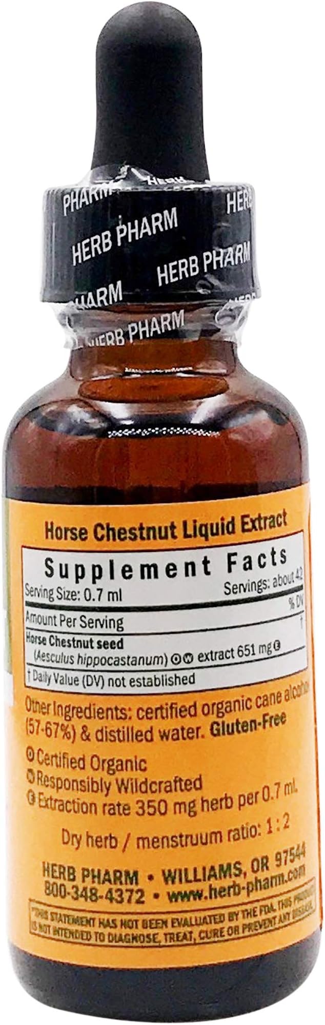 Herb Pharm Liquid Extract for Healthy Veins and Circulation, Horse Chestnut, 1 Fl Oz (Pack of 2)
