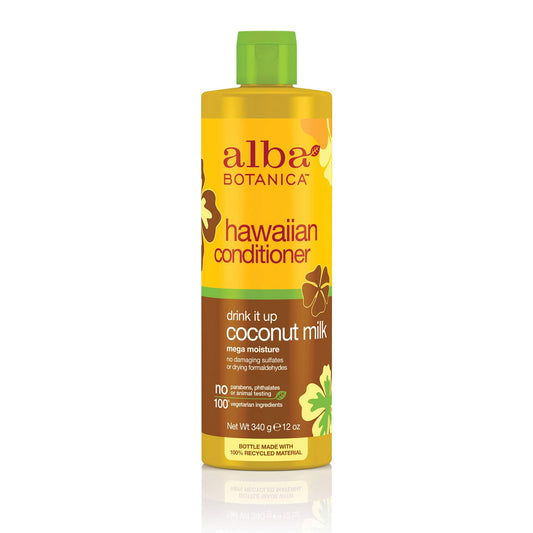 Alba Botanica Coconut Milk Extra Rich Moisture Conditioner, Hypo-Allergenic, 12 Ounces (Pack Of 1)