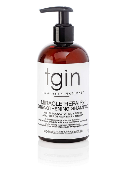 tgin Miracle RepaiRx Strengthening Shampoo For Damaged Hair with Black Castor Oil and Biotin - Repair - Protect - Restore - 13 O